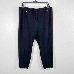 Talbots Women's 16P Black Ankle Pants Stretch Trousers Pull On Slim‎ Work Pant